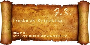 Fundarek Krisztina névjegykártya